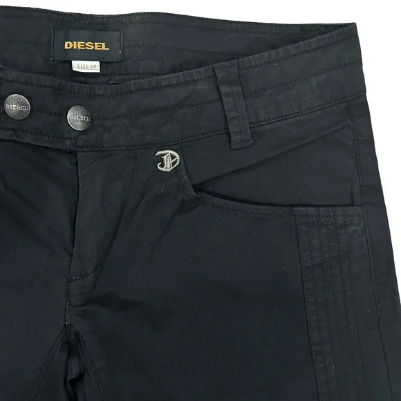 Diesel CIRYX-S Pantaloni Black Slim Fit Moto Utility Chino Pants Sz 26 NWT $189 - Picture 6 of 8
